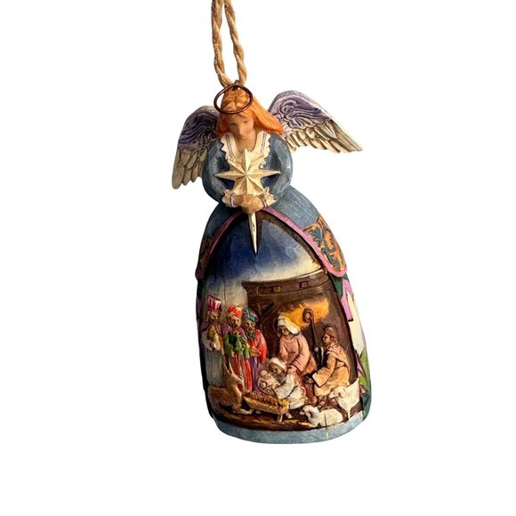 Jim Shore Nativity Angel Bell Ornament Hand-Painted Resin 4 1/ 4" Christmas - Picture 1 of 5